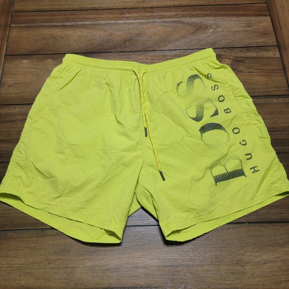 Hugo Boss Boys Lime Swim Trunks - Size Large - Picture 1 of 4